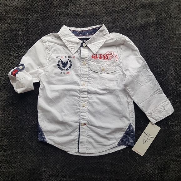 Guess Other - Guess Long Sleeved Button Down Shirt, Sz 18 Month